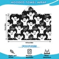 thumbnail image 2 of Smiling Ghosts Halloween Pattern Hooded Bath Towel，50"x30" for Ages 3 To 12 Kids, Quick Dry Lightweight Soft Microfiber Hood Beach Towel Cover Up for Kids, 2 of 7