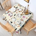 thumbnail image 2 of Halloween Cute Ghosts with Boo Square Tablecloth,Waterproof Square Table Cover,Wipeable Spillproof Washable Table Cover for Home Kitchen Party Decor 60"x60"(152x152cm), 2 of 6