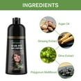 Black Hair Dye Shampoo Natural Hair Dye for Women & Men Gray Coverage