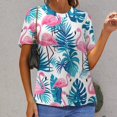 thumbnail image 6 of Flamingo Pattern Women's T-Shirt Short Sleeve T Shirts Tops Tee Ladies Loose T, 6 of 6