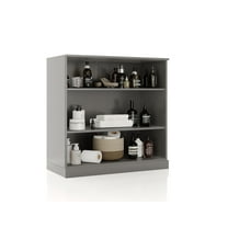 Palace Imports 100% Solid Wood 32" Bathroom Cabinet with Adjustable Shelves, Gray