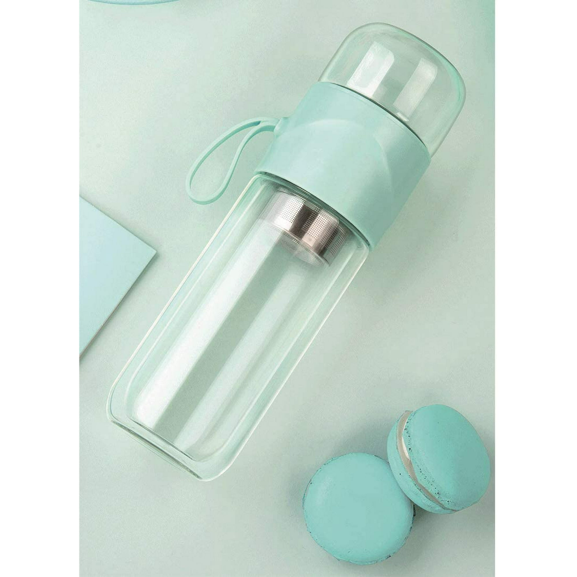 Bouteille Infuseur à thé en verre 420ml | Bleu - - Yannick