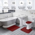 thumbnail image 5 of Black Red Plaid Bath Mat 3 Piece Bathroom Rug Set, Vintage Rustic Buffalo Checked Gingham Non Slip Bath Rug Contour Mat and Toilet Lid Cover, Absorbent Shower Mats Soft Bath Rugs and Mats Sets, 5 of 8