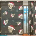 thumbnail image 2 of Splicing Pattern Santa Claus Skull On Dark Background Semi Sheer Curtains Window Voile Drapes Panels Treatment-55X84in for Living Room Bedroom Kids Room, 2 of 4