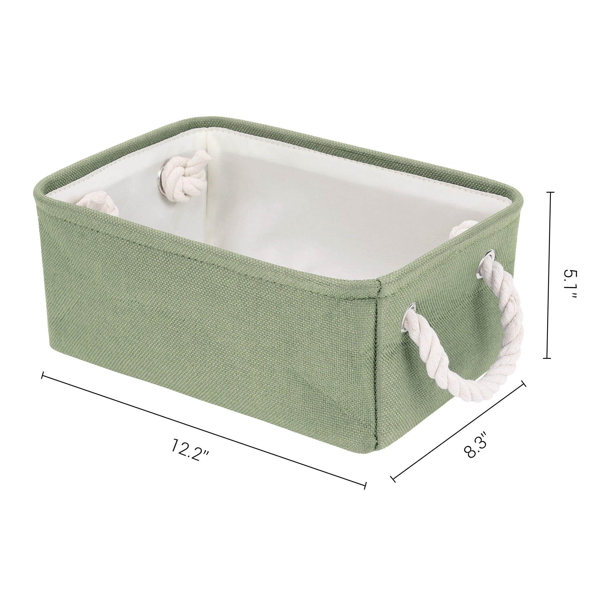 Unique Bargains Storage Bin with Handles for Closet Organizers Green 12.2"x8.3"x5.1"