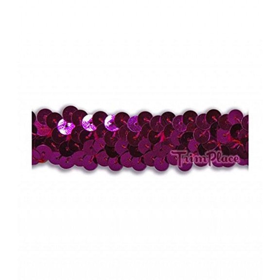 FUCHSIA 7/8 INCH (2 ROW) STRETCH SEQUIN - 12 Yards