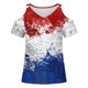 thumbnail image 4 of Fiudx Ofertas Flash Artículos En Oferta Blusas de Cuello Redondo de Manga Corta con Estampado Informal a La Moda para Mujer, 4 of 4