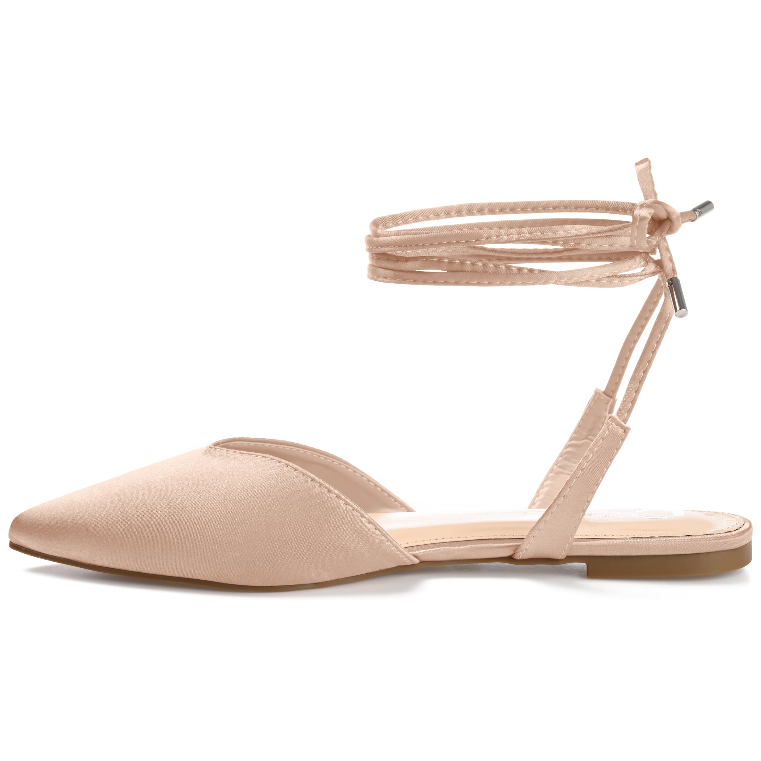 Journee Womens Theia Tie Up Pointed Toe Ballet Flats