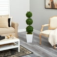 thumbnail image 4 of Nearly Natural 46in. Boxwood Triple Ball Topiary Artificial Tree in White Metal Planter (Indoor/Outdoor), 4 of 4