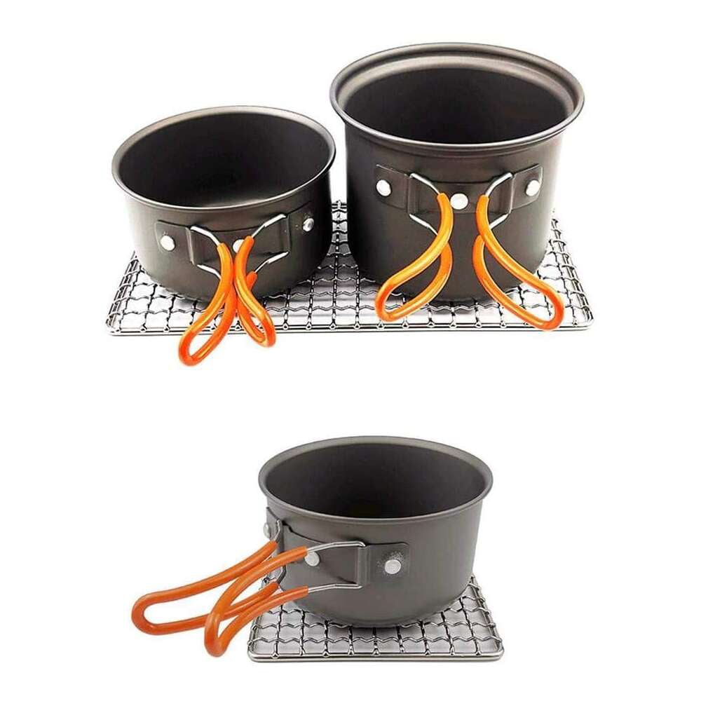 Barbecue Camping Pot Rack Stainless Steel Camping Grill Net Bushcraft Firewood Grill 2PCS