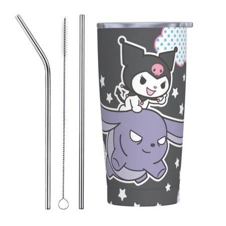 

Kuromi 20oz Tumbler Bulk With Lid And Straw Stainless Steel Vacuum Insulated Tumbler Double Wall Coffee Cup Travel Mug White