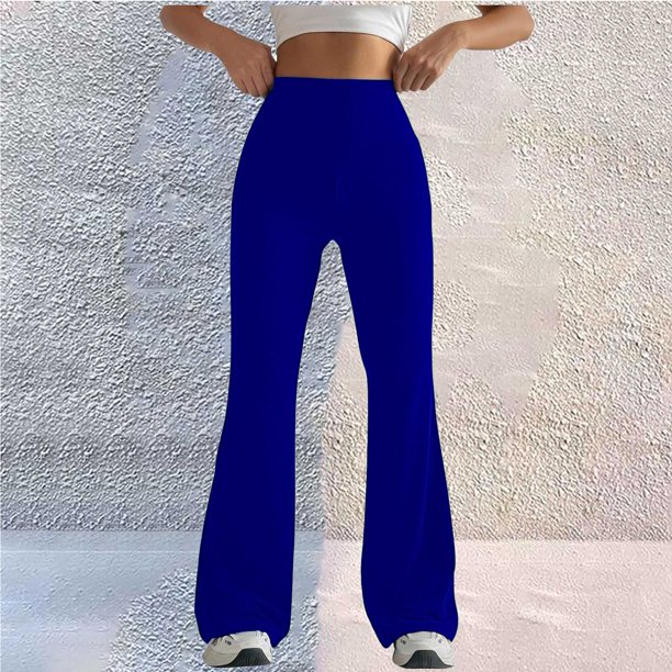 MKLEKYY Leggings de mujer de moda para mujer, pantalones casuales de cintura alta para yoga y fitness, pantalones deportivos de microyoga, pantalones de pierna ancha