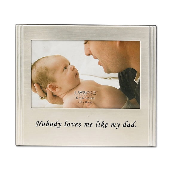 Lawrence Brushed Silver Plated Dad & Baby 4x6 Picture Frame