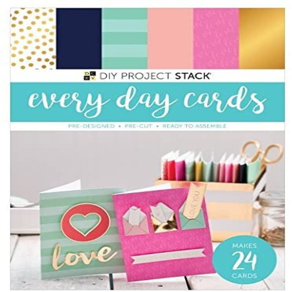 American Crafts DCWV DIY Card Project Stack 24 Every Day Cards Shaker Cards Set