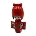 thumbnail image 3 of Muñeca de kimono de madera en miniatura, figura decorativa, escultura, estatua, adorno asiático. Naranja, 3 of 9