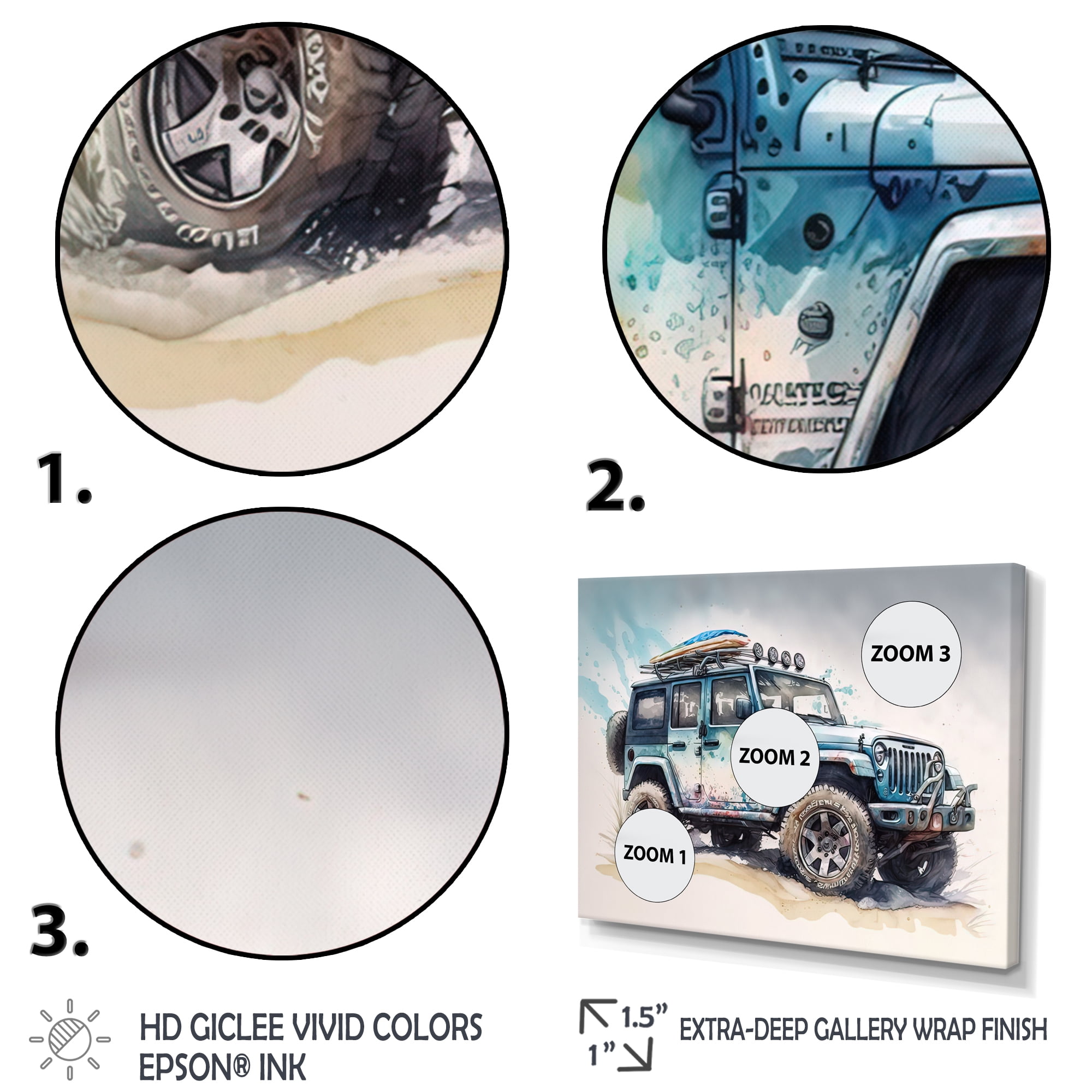 Designart Off Road On The Beach I Canvas Wall Art