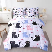 Castle Fairy Cartoon Cats Twin Bedding Sets,Animal Pet Bedding Comforter Set