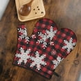 thumbnail image 5 of Cute Oven Mitts,Red Christmas Snowflake and Plaid Pattern Oven Mitt 2-Pack Set,Kitchen Gloves for Oven,Heat Resistant Oven Mitts 7.7"x12", 5 of 7