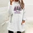 thumbnail image 4 of Merry Christmas Sweatshirts Women Funny Graphic Fuzzy Fleece Crew Neck Sweatshirt Warm Winter Long Sleeve Tops Pocket, 4 of 4