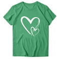thumbnail image 4 of Erwazi Women's Valentine's Day T-Shirt Heart Print Crew Neck Short Sleeve Casual Summer Top, 4 of 7