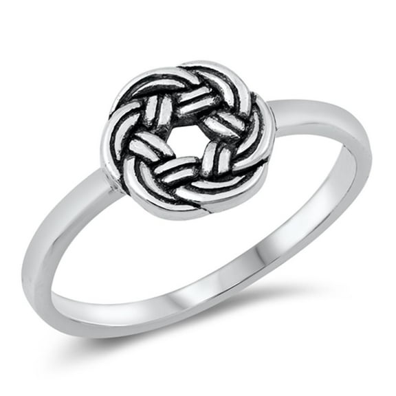 Ornate Braid Knot Ring .925 Sterling Silver Band Jewelry Female Male Unisex Size 7