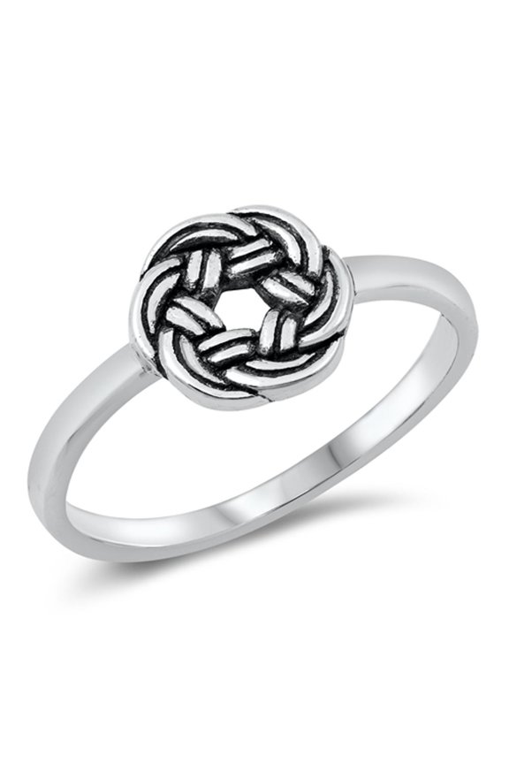Ornate Braid Knot Ring .925 Sterling Silver Band Jewelry Female Male Unisex Size 9