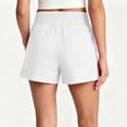 thumbnail image 6 of CQONEPT Women's Athletic Shorts Loose Fit Elastic Waist Drawstring Summer Running Comfy Gym Yoga Shorts with Pockets White S, 6 of 7