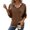Brown, variant on 2025 Fall V Neck Sweater Casual Long Sleeve Lightweight Ribbed Knit Pullover Sweaters Dressy Casual Tops Khaki XL
