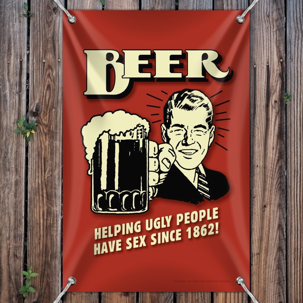 Beer Helping Ugly People Have Sex Since 1862 Funny Humor Retro Home Business Office Sign - image 3 of 4