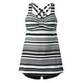 thumbnail image 4 of MKLEKYY Trajes De Baño Mujer Women'S Swimwear Tankini 2 Piece Normal Swimsuit Backless 2 Piece Printing Adjustable Print Color Padded Strap Bathing Suits Sexy Vacation Beach Wear, 4 of 6