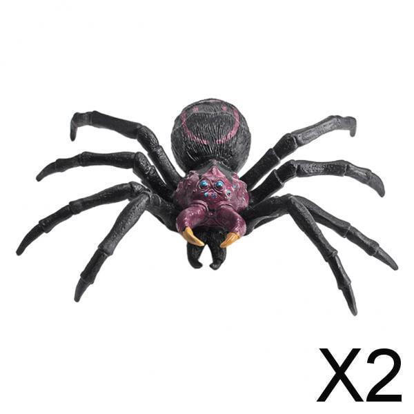 Paquete de 2-4 figuras de araña juguete preescolar aprendizaje para fiesta de Halloween niños pequeños 2 piezas