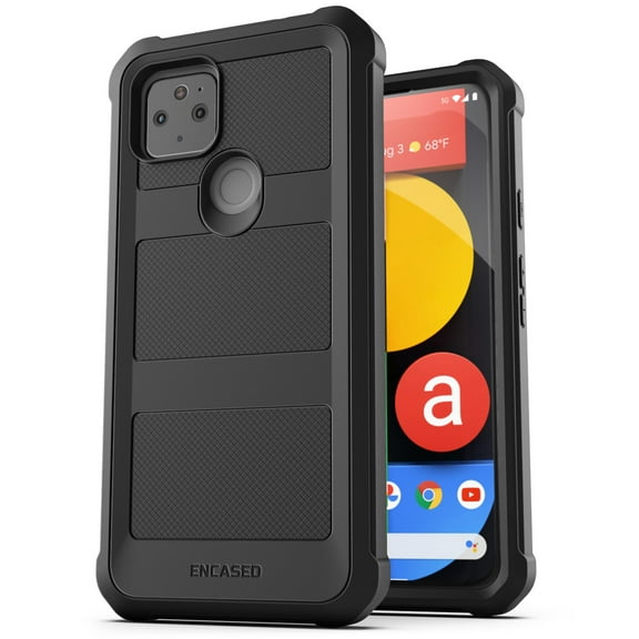 Encased Falcon Armor for Pixel 5a 5G Case, Protective Rugged Full Body Phone Case for Google Pixel 5a 5G (Black)