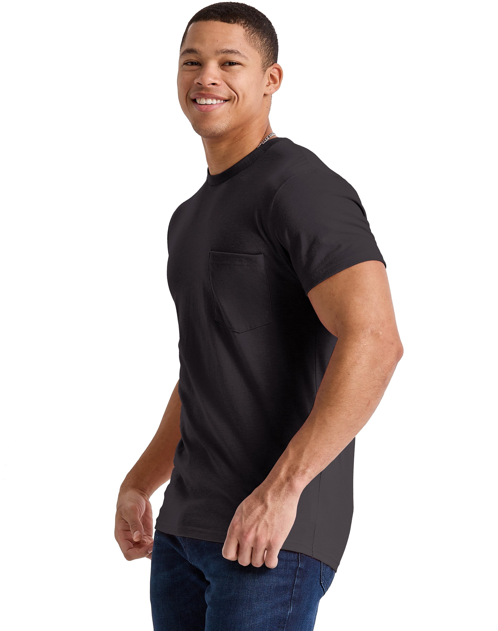 Hanes Originals Men's Pocket T-Shirt Cotton Crewneck Short Sleeve Tee Lightweight S-3XL