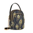 thumbnail image 7 of FORMRS Crossbody Bag for Women Quilted Travel Shoulder Cell Phone Purse with Chain Strap Handbag, Peacock Feathers Pattern, 7 of 7