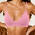 thumbnail image 2 of Zpanxa Bras for Women No Underwire Wireless Seamless Deep V-Neck Tank Bra, Spaghetti Strap Pullover Everyday Lingerie, Solid Color, 2 of 5