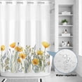 thumbnail image 2 of No Hook Shower Curtain, Yellow Spring Floral Shower Curtains for Bathroom with See Through Top Window, Watercolor Summer Botanical Waterproof & Washable Bath Curtain 60"x72", 2 of 9