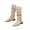 Khaki, variant on Fesfesfes Fuzzy Boots for Women Warm Retro Zipper Low Heel Round Boots Shoes US:4.5(35)