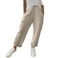 thumbnail image 2 of Pounoo Cargo Pants for Women High Waisted Multi Pocket Cropped Pants Lightweight Casual Trousers Daily Wear Gift, 2 of 7