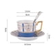 thumbnail image 3 of Taza de te Yotijar de cerámica pintada 250ml con platillo azul, 3 of 9