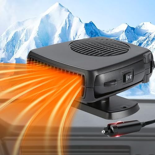 Car Heater 12V,2 in 1 Fast Heating and Cooling Fans Auto Car Heater Defogger Windshield Defogger Demister,Portable Car Heater Automobile Windscreen Heater Plug in Cigarette Lighter