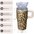 thumbnail image 3 of 20oz Insulated Stainless Steel Travel Cup With Handle Geometric Design Leak Proof Double Wall Tumbler With Straw, 3 of 5