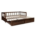 thumbnail image 3 of Linon Macey Twin to King Daybed 2 Spacious Drawers in Espresso Stained Pine Wood, 3 of 31