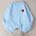 thumbnail image 2 of Tweang Long Sleeve Lightweight Shirts crewneck sweatshirts women hoodies for women Heart Pattern Pullover Sweatshirt Crew Neck Sweatshirt plain sweatshirt crewneck sweatshirt Light Blue L, 2 of 3
