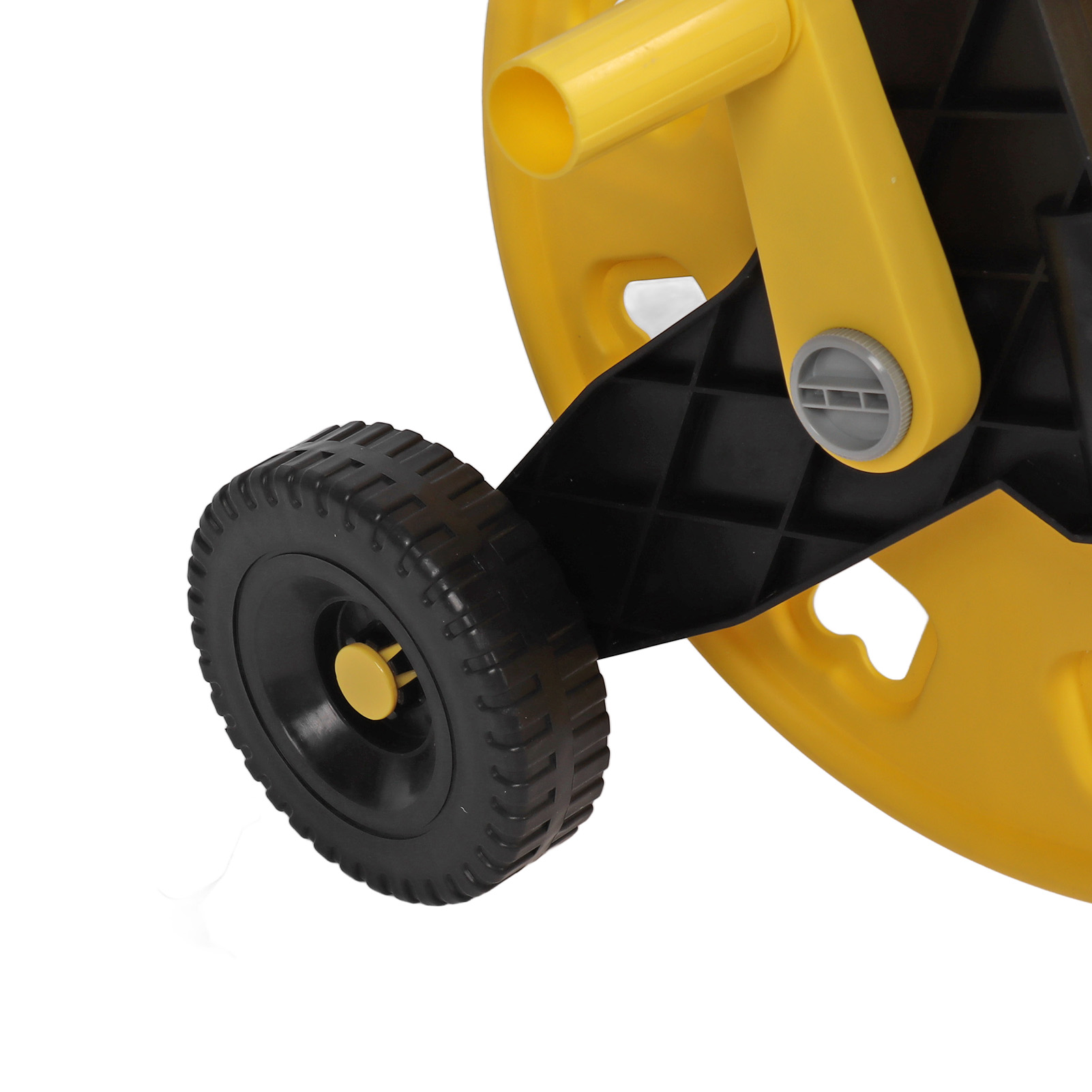 Yajisi Hose Reel Cart with Wheels Heavy Duty Garden Hose Reels for Outside 60m Hose Capacity Manual Push Type Yellow (32.1 x 16.5 x 15.4 inches / 81.5 x 42 x 39 cm)
