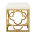 thumbnail image 2 of SAFAVIEH Fleur Geometric Glam Square Ottoman, Cream, 2 of 7