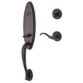 thumbnail image 1 of Baldwin Reserve Scchexcurrtrr112 Single Cylinder Chesapeake Handleset Right Hand Curve Lever And Traditional Round Rose With 6Al Latch And Dual Strike Venetian Bronze Finish, 1 of 4