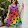 thumbnail image 3 of Watercolor Dog Paw Dress Fashion Beach Long Dresses Female Party Printed Sundress, 3 of 7