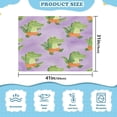 thumbnail image 3 of 31"x41" Super Soft Blanket with Double Layer Dotted Backing Cozy Dotted Fleece Blanket for 6M-5Y, Purple Crocodile Printed, 3 of 8