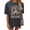 Grey, variant on Trendfront Womens Summer Crew Neck Short Sleeve Tops Oversized Western Cowboy Graphic Tees Pattern Printed Retro Style T-Shirts