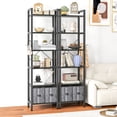 thumbnail image 6 of Oneinmil 6 Shelf Bookcase with 2 Drawers, 71" Rustic Black Bookshef for Living Room and Home Office, 6 of 8
